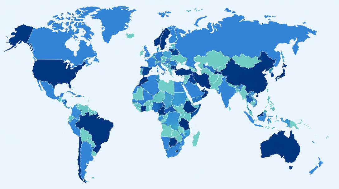 World map shading regions by estimated microfiber pollution contribution